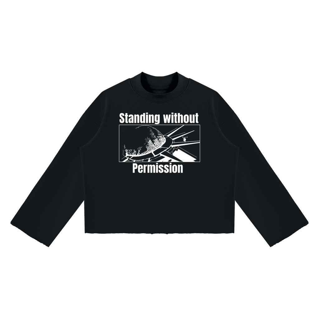 Standing with out permission Raw Edge Boxy Sweatshirt