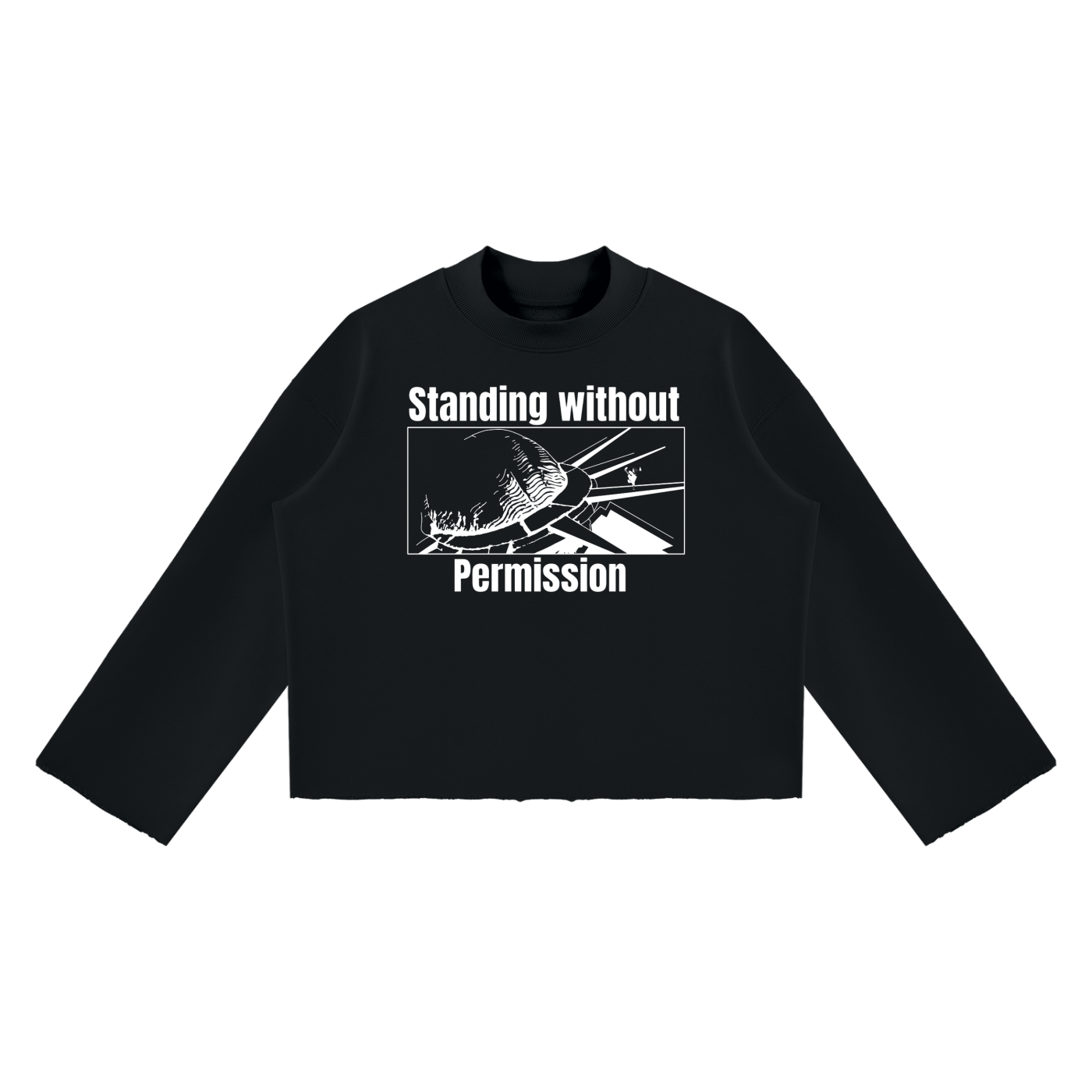 Standing with out permission Raw Edge Boxy Sweatshirt